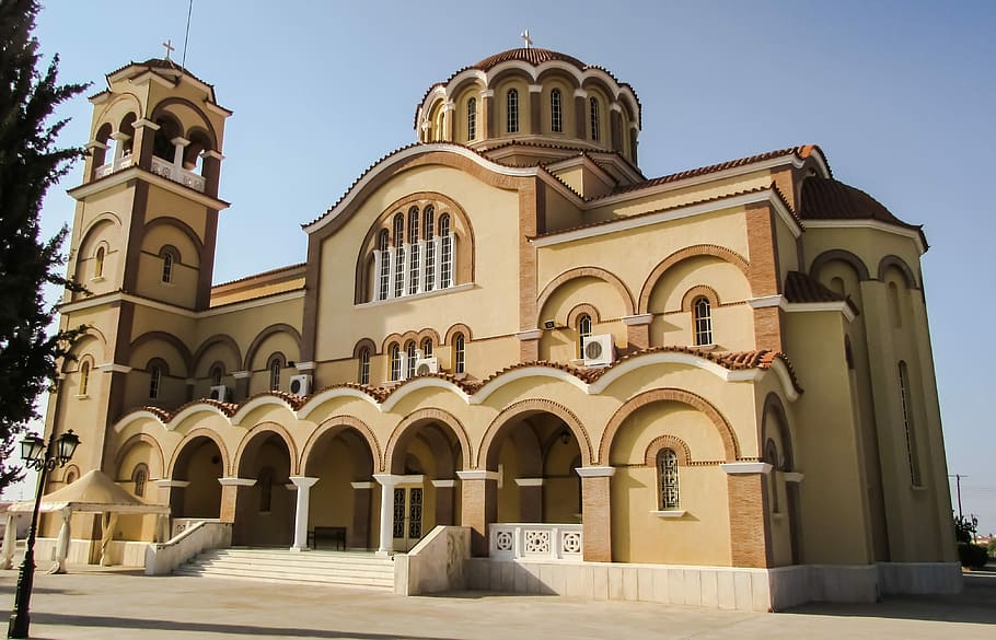 Cyprus, Paralimni, Ayios Dimitrios, church, orthodox, architecture, HD wallpaper