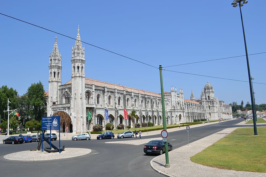 lisbon, portugal, cathedral, architecture, built structure, HD wallpaper