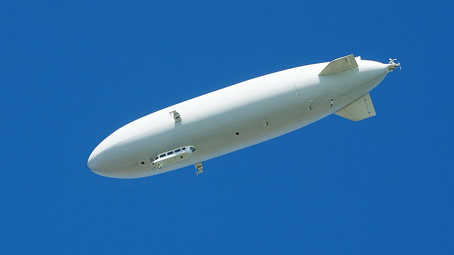white airship at sky, zeppelin, drive, fly, friedrichshafen, lake constance, HD wallpaper