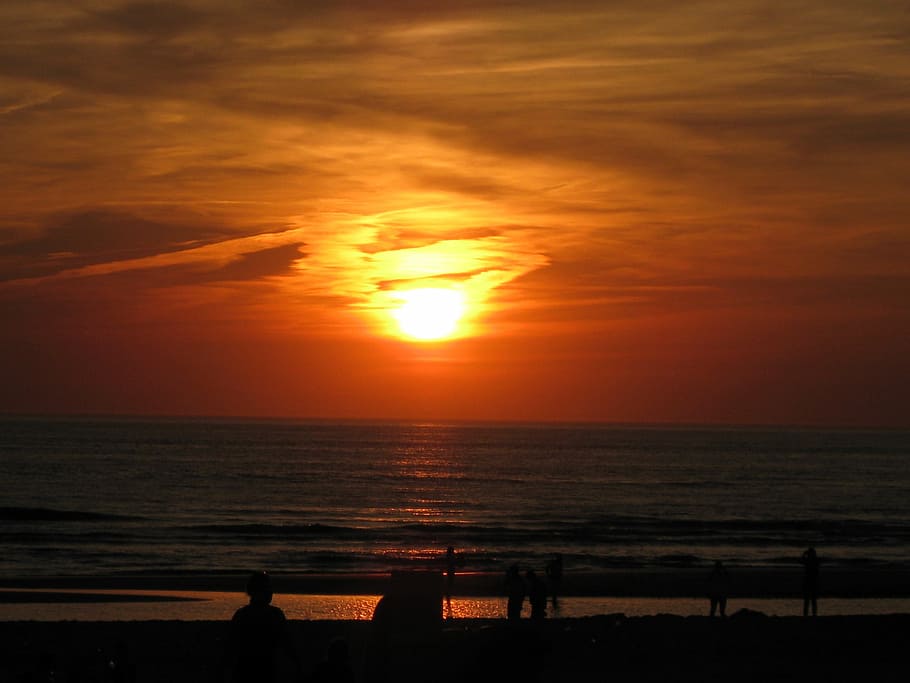 Sun, Doom, Beach, Coast, sunset, sea, nature, dusk, sunlight HD wallpaper
