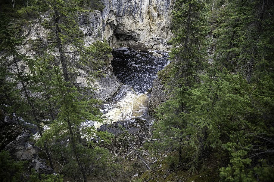 View of the Waterfall from above, nature, pool, public domain HD wallpaper