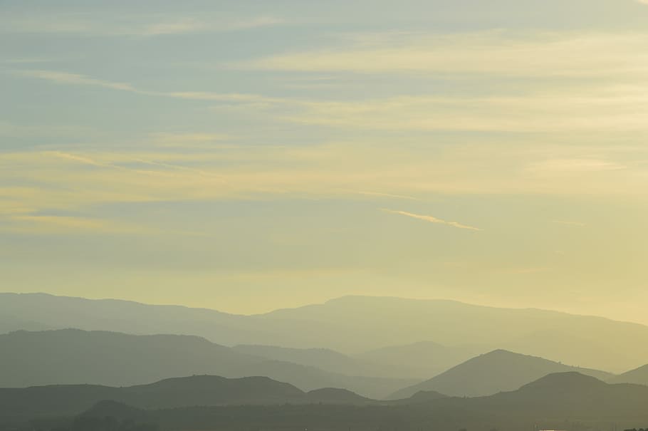 Mountains, Fog, Sunset, mountain landscape, mountain road, spain HD wallpaper