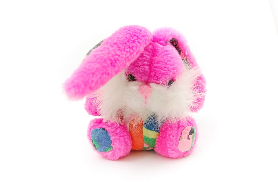 rabbit, toy, plush, play, fun, stuffed toy, pink color, representation HD wallpaper
