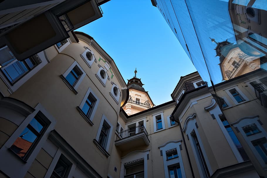 architecture, house, tower, perspective, window, building, old building HD wallpaper