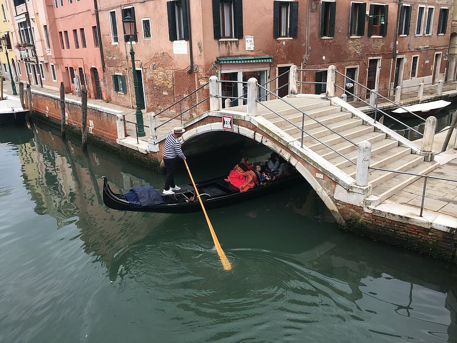 venice, bridge, architecture, water, gondola, romantic, nautical vessel HD wallpaper