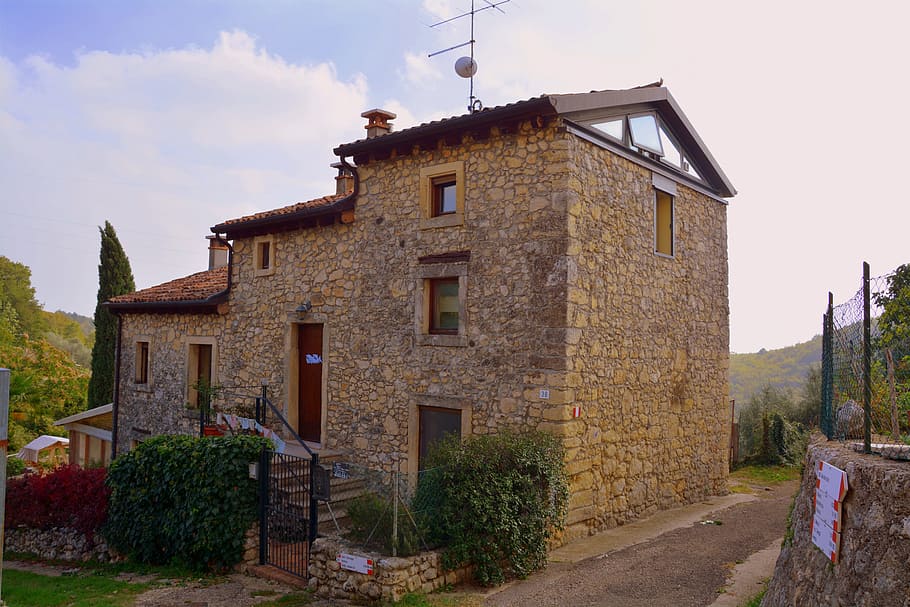 house, stone, mountain, lessinia, ancient home, the european path HD wallpaper