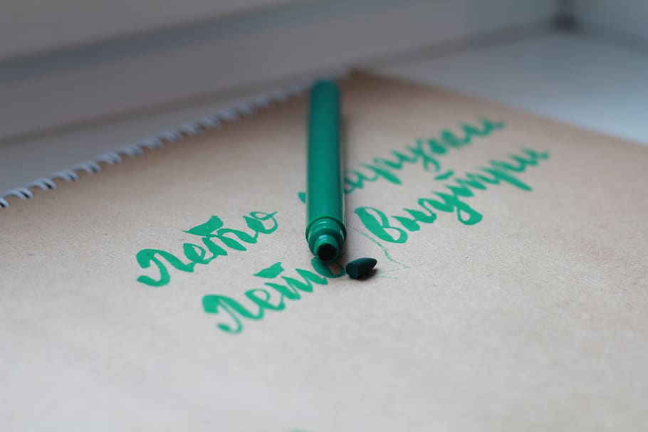 calligraphy, pen, green, text, green color, indoors, close-up HD wallpaper