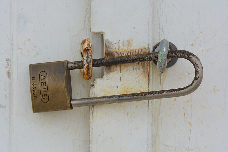 Lock, Necklace, Padlock, Rust, security, door, old, metal, rusty HD wallpaper
