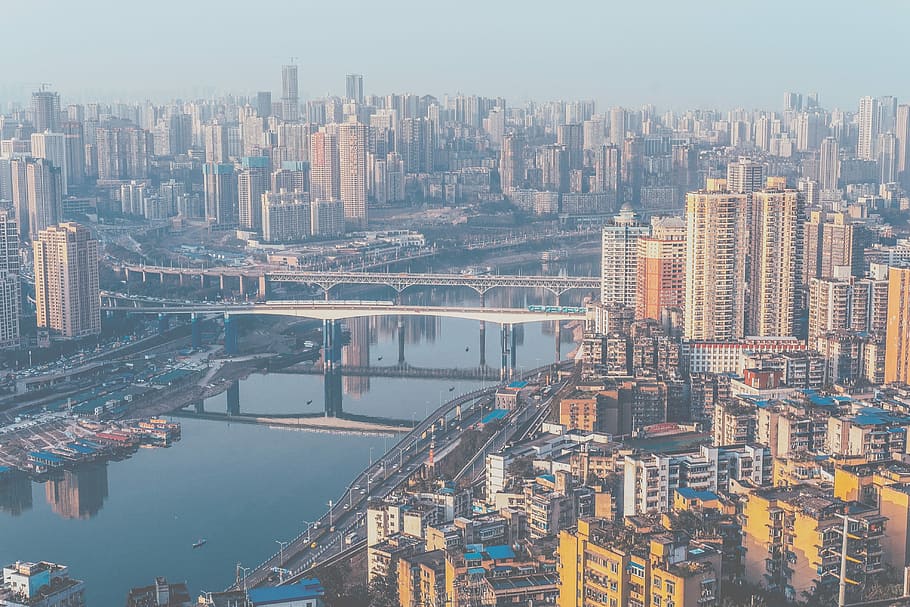 landscape photography of city during daytime, cityscape, urban Skyline HD wallpaper