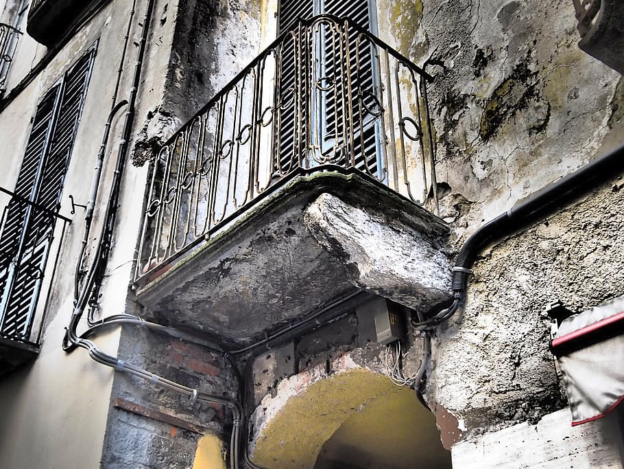 como, italy, balcony, facade, architecture, built structure HD wallpaper