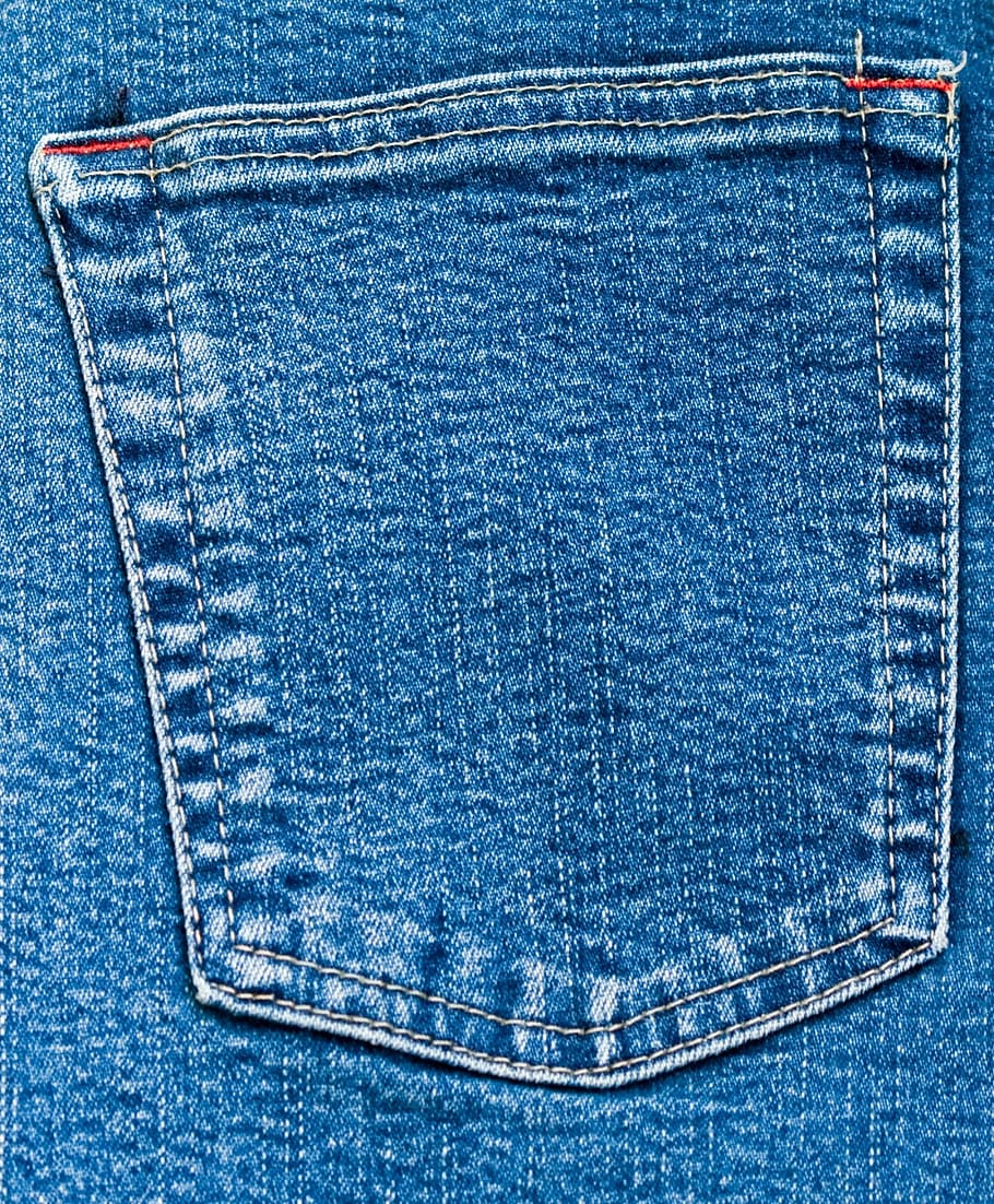 closeup photo of blue denim bottoms pocket, jeans, back, close-up HD wallpaper
