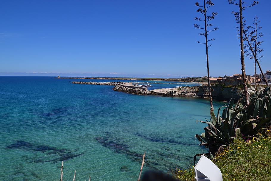 sea, sicily, summer, water, sky, blue, scenics - nature, beauty in nature HD wallpaper