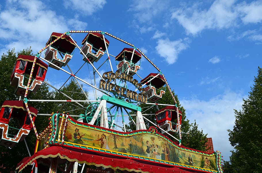 ferris wheel, carousel, historically, fair, year market, carnies HD wallpaper