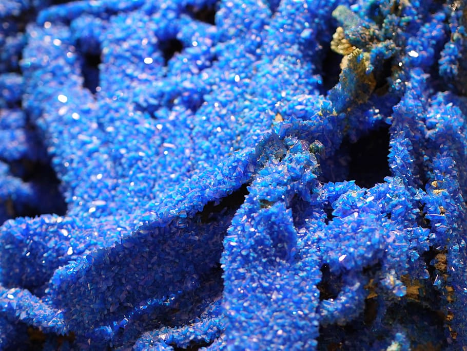 crystals, blue, art, texture, shiny, glass, background, decor HD wallpaper