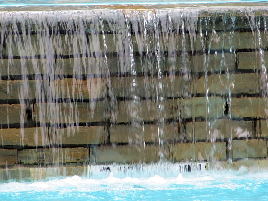 waterfall, stone, brick, wet, beauty, flow, falling, cascade HD wallpaper