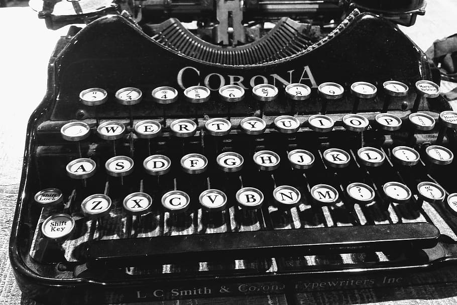 typewriter, old, corona, typing, retro styled, technology, communication HD wallpaper