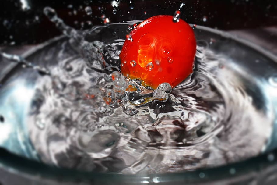 Splatter, Droplets, Splash, red, splashing, no people, motion HD wallpaper