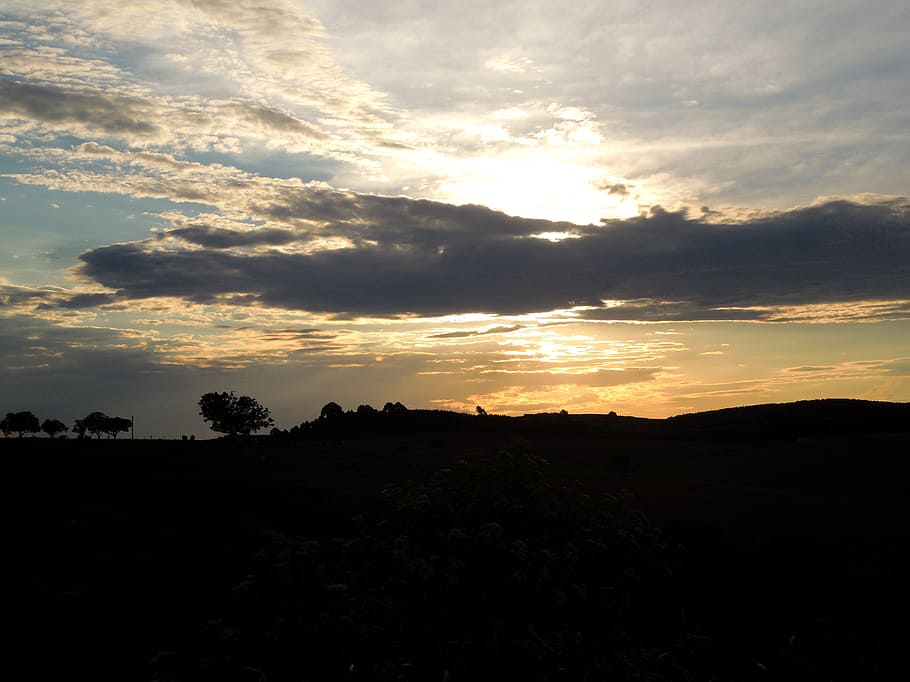 landscape, eventide, sunset, afternoon, sol, horizon, nature HD wallpaper