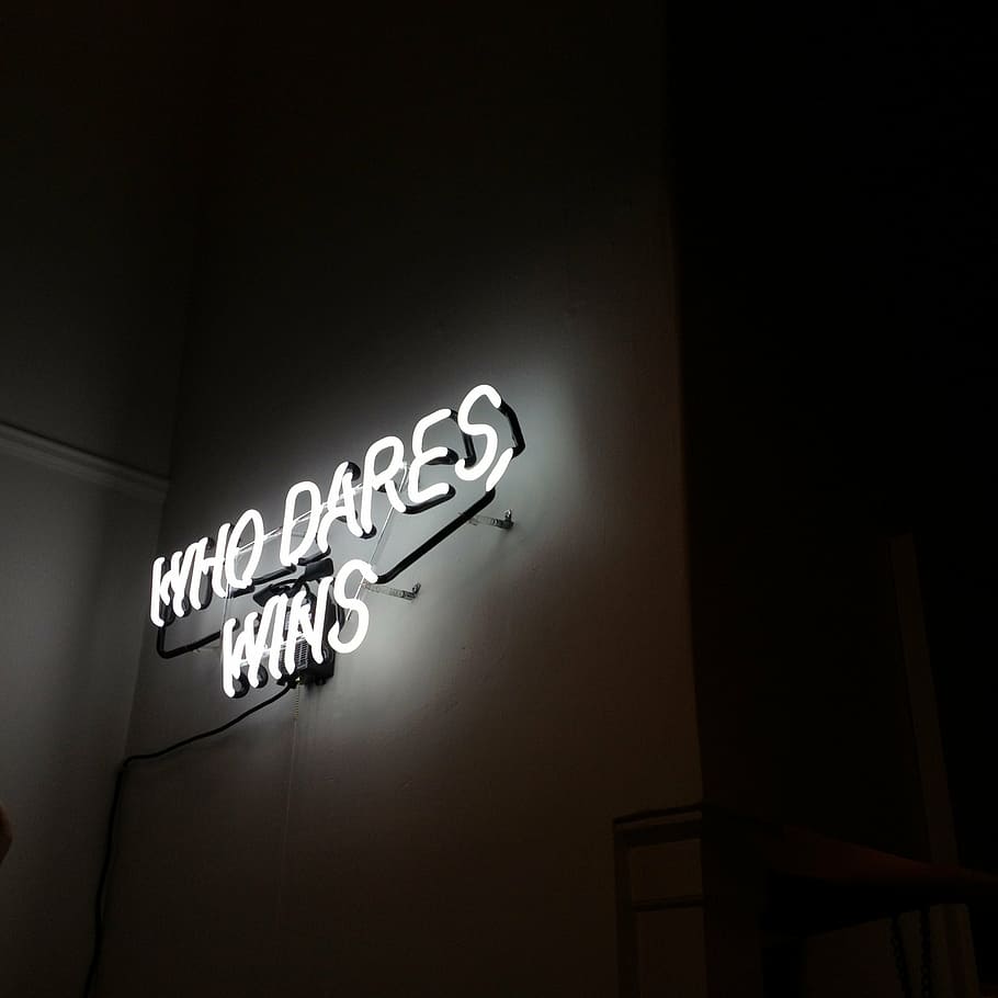 white LED singage, neon, sign, text, illuminated, western script HD wallpaper
