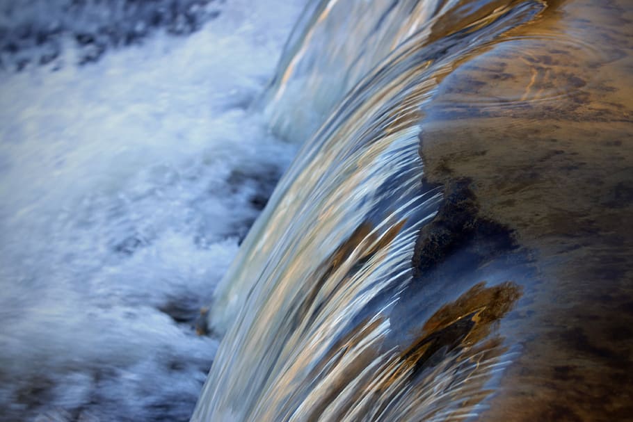 waterfalls closed up photography, timelapse of waterfalls, rocks HD wallpaper