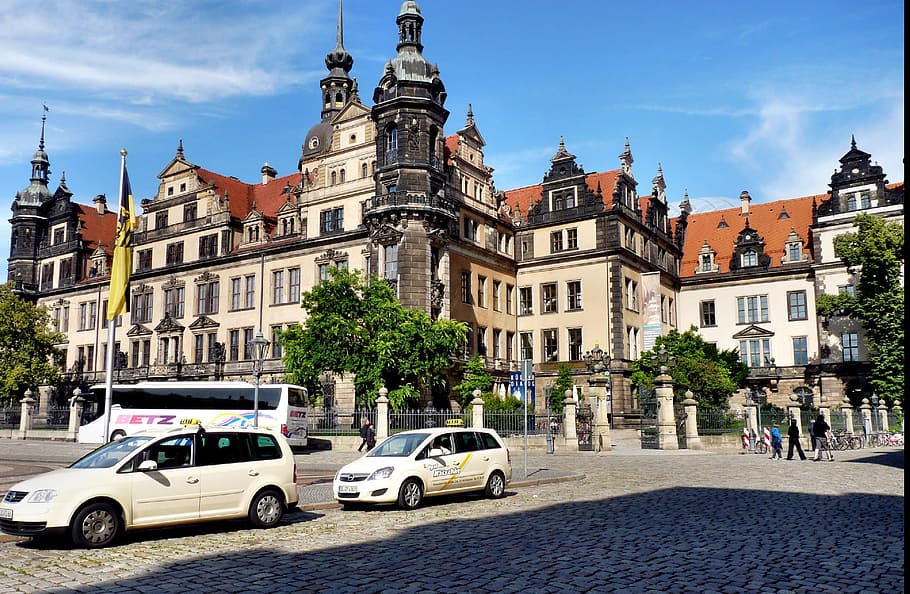 Castle, Dresden, Baroque, Germany, City, car, travel destinations HD wallpaper