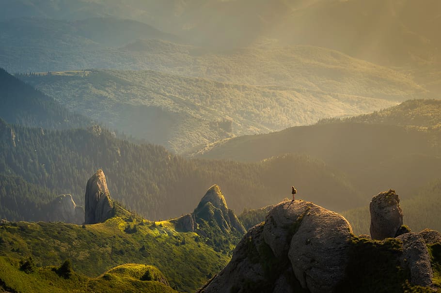 nature, landscape, mountain, clouds, sky, grass, field, travel HD wallpaper