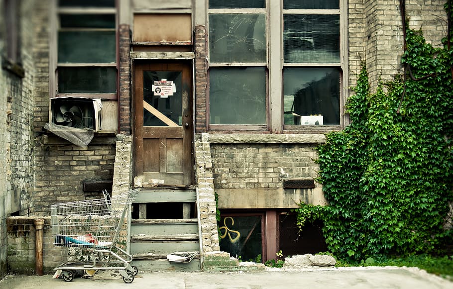 wood, stairs, building, bricks, abandoned, architecture, brick wall HD wallpaper