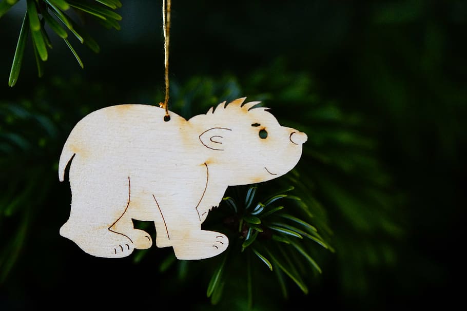polar bear, small polar bear, lars, christmas ornaments, tree decorations, HD wallpaper