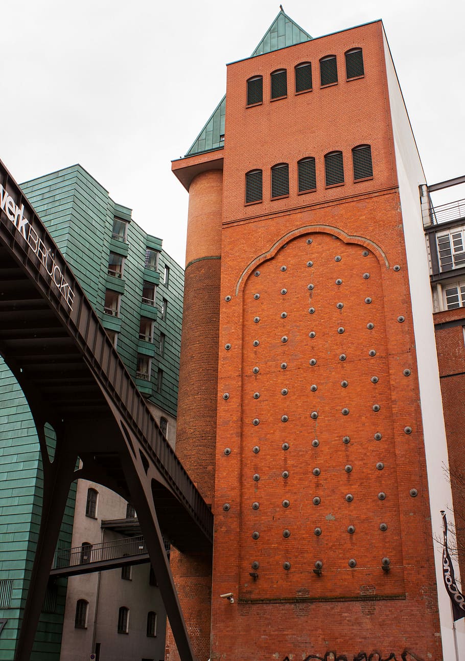 Architecture, Building, Hamburg, Facade, bridge, building exterior HD wallpaper