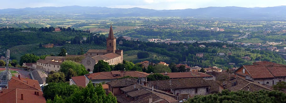 Perugia, Panorama, church santa giuliana, umbria, landscape, HD wallpaper