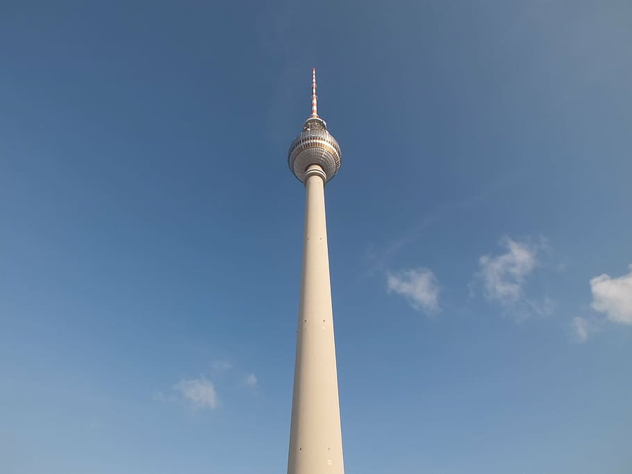 berlin, tv tower, steel, city, concrete, capital, tourist, perspective
