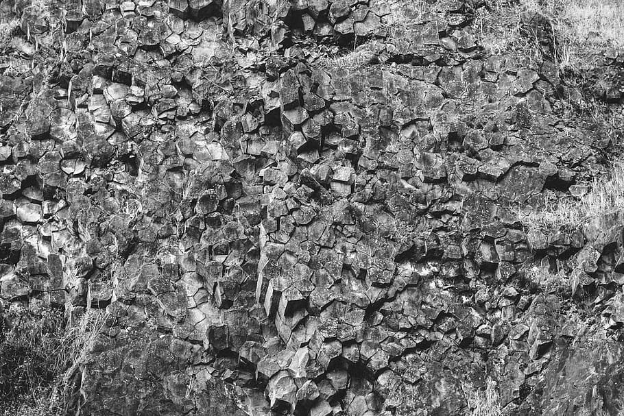 untitled, rock, stone, pattern, texture, rough, black and white HD wallpaper