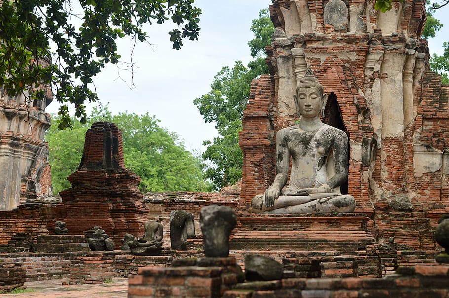 Gautama Buddha statuette, bangkok, ayutthaya, the ancient capital, HD wallpaper