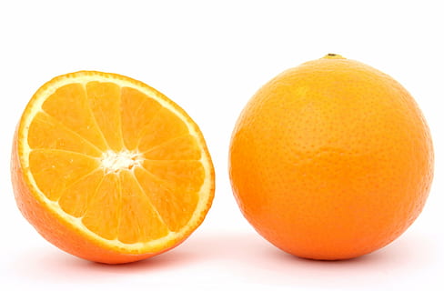 orange fruit on white surface, background, bitter, breakfast HD wallpaper