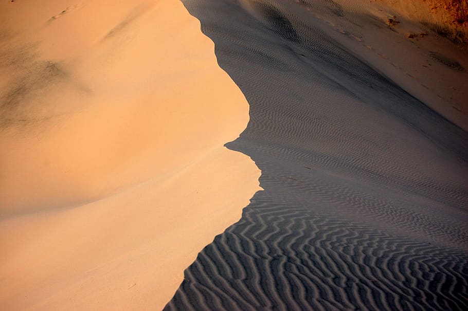 desert hill at daytime, aerial photo of desert during daytime HD wallpaper