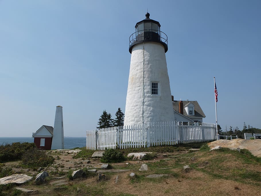 lighthouse, coast, ocean, landmark, maine, guidance, architecture HD wallpaper