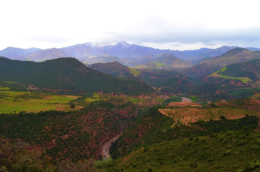 landscape photography of road leading to mountains, green mountains HD wallpaper