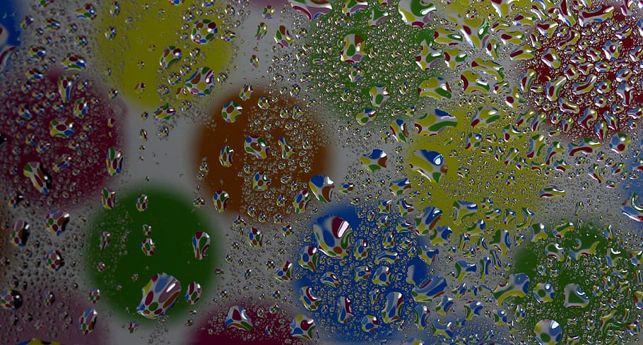 water droplets, macro, refractive, wet, full frame, close-up HD wallpaper