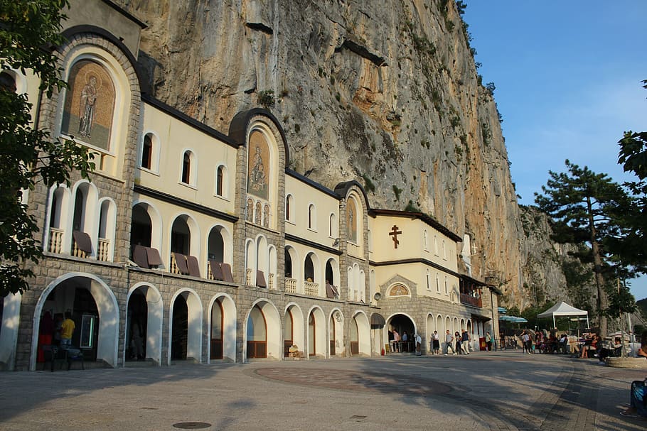 montenegro, monastery, ostrog, rocks, rock monastery, christianity HD wallpaper