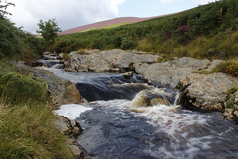 river, stream, nature, water, landscape, rock, natural, scenery HD wallpaper
