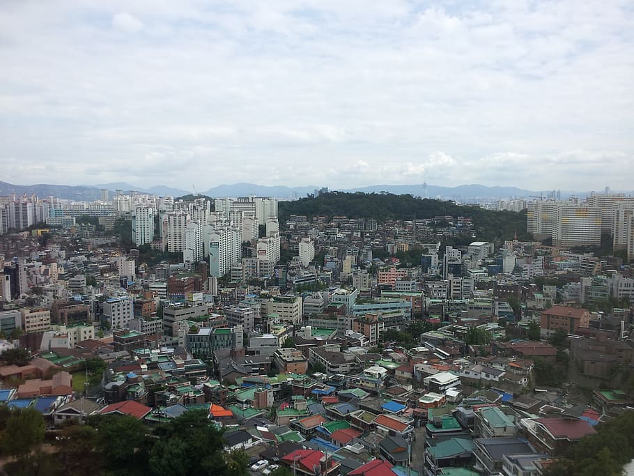 seoul, sky, cloud, building exterior, architecture, city, built structure HD wallpaper