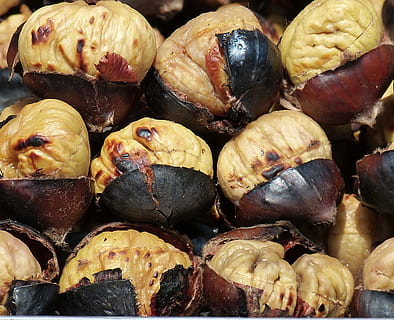 mangosteen lot, chestnuts, fruit, snack, roasted, bazaar, turkey HD wallpaper
