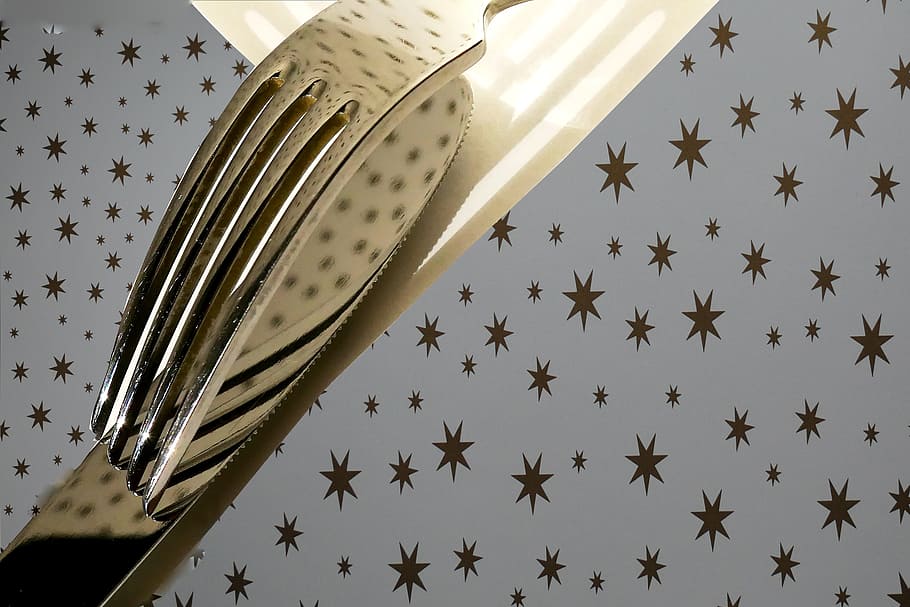 cutlery, knife, fork, table cover, gloss, tine, metal, gastronomy HD wallpaper