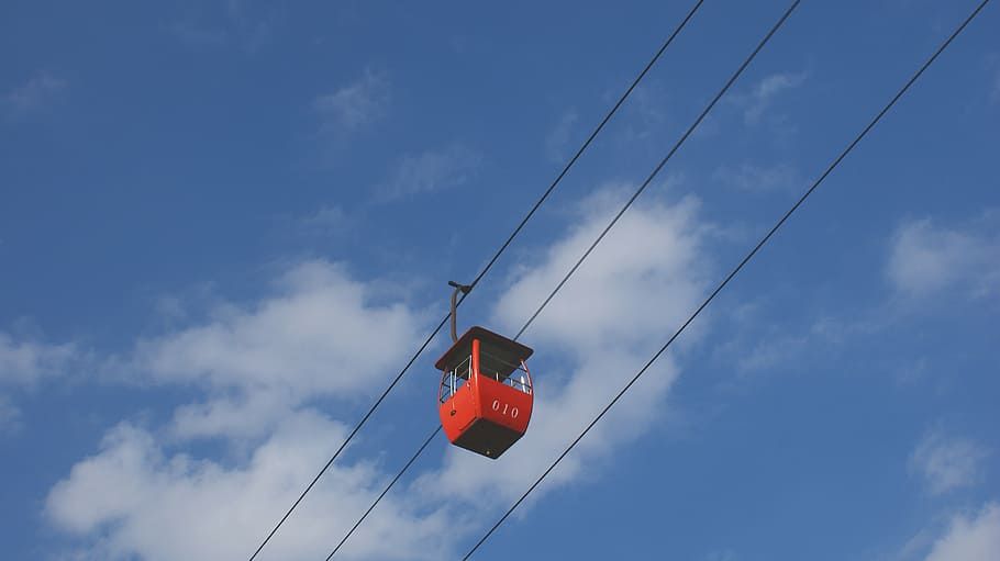 sky, cable car, simple, overhead Cable Car, transportation HD wallpaper