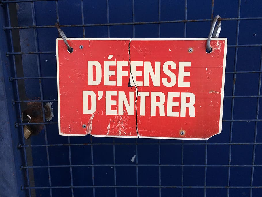 ban, access, shield, french, red, text, communication, sign HD wallpaper