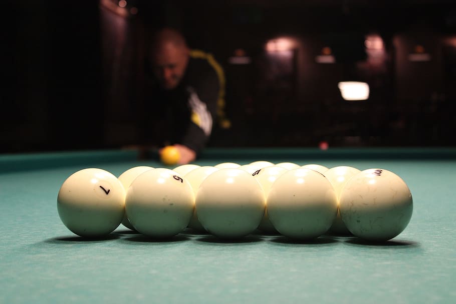 pool table, balls, cue, pool ball, pool - cue sport, pool cue HD wallpaper