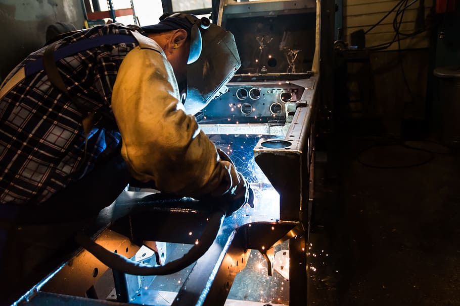 welding, welder, work, machine, technology, factory, the industry HD wallpaper
