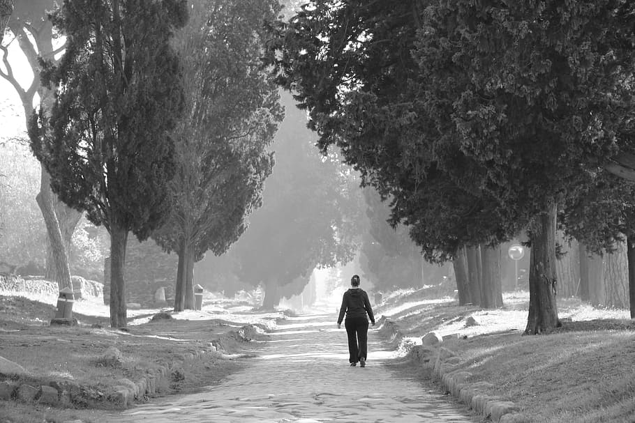 Rome, Appia, Ancient, walking, rear view, loneliness, one person HD wallpaper