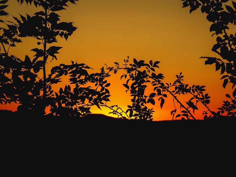 Sunset, Mountain, Red, Sky, Sky, Landscape, abendstimmung, clouds HD wallpaper