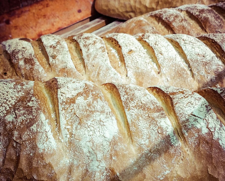 baked bread, food, bakery, fresh, food and drink, freshness HD wallpaper